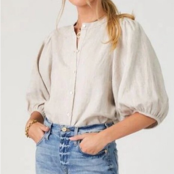 Fifteen Twenty Poof Sleeve
Button Up Up Linen Bohemian Blouse Size XS - Picture 1 of 13